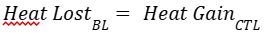 An equation showing heat lost = heat gain